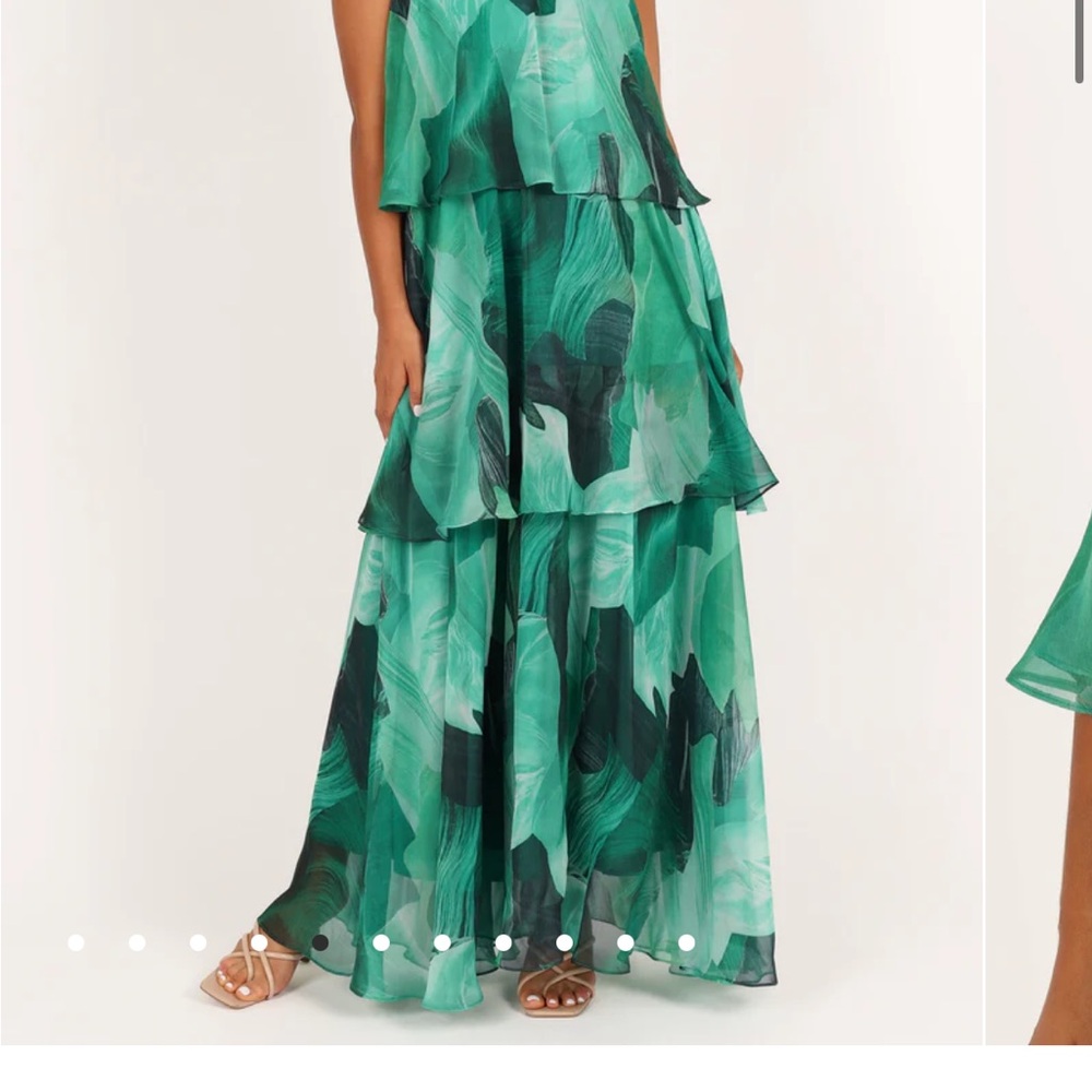 Petal and Pup Green Leaf Print Maxi Dress